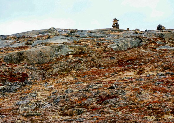 In the vast tundra an inuksuk are often used as way markers.